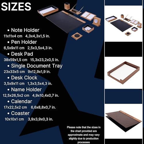 10 Pcs Black Wooden Desk Organizer Set A63454