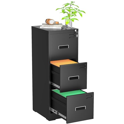 Black 2 Drawer Locking Metal File Cabinet V5690