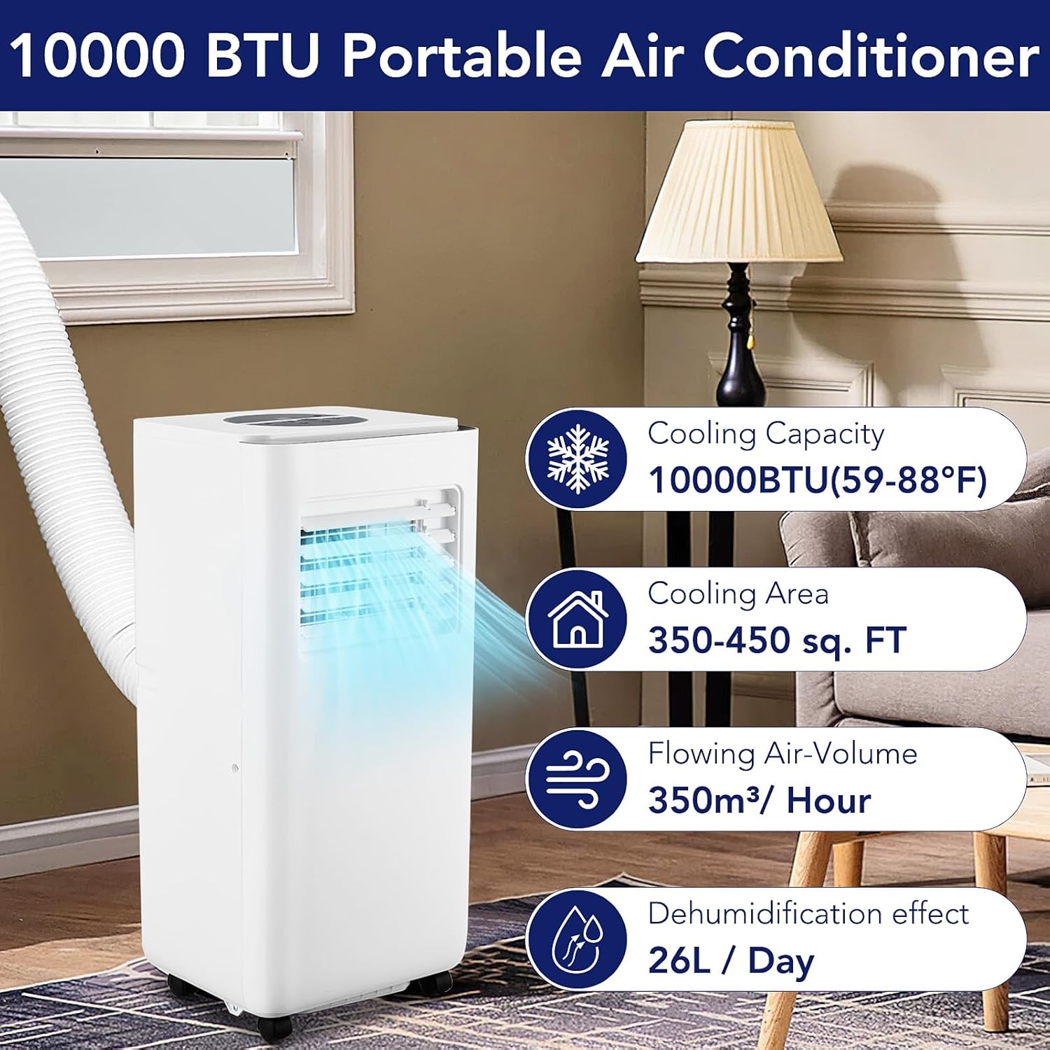 10,000 BTU Portable Air Conditioner with Remote Control N1651