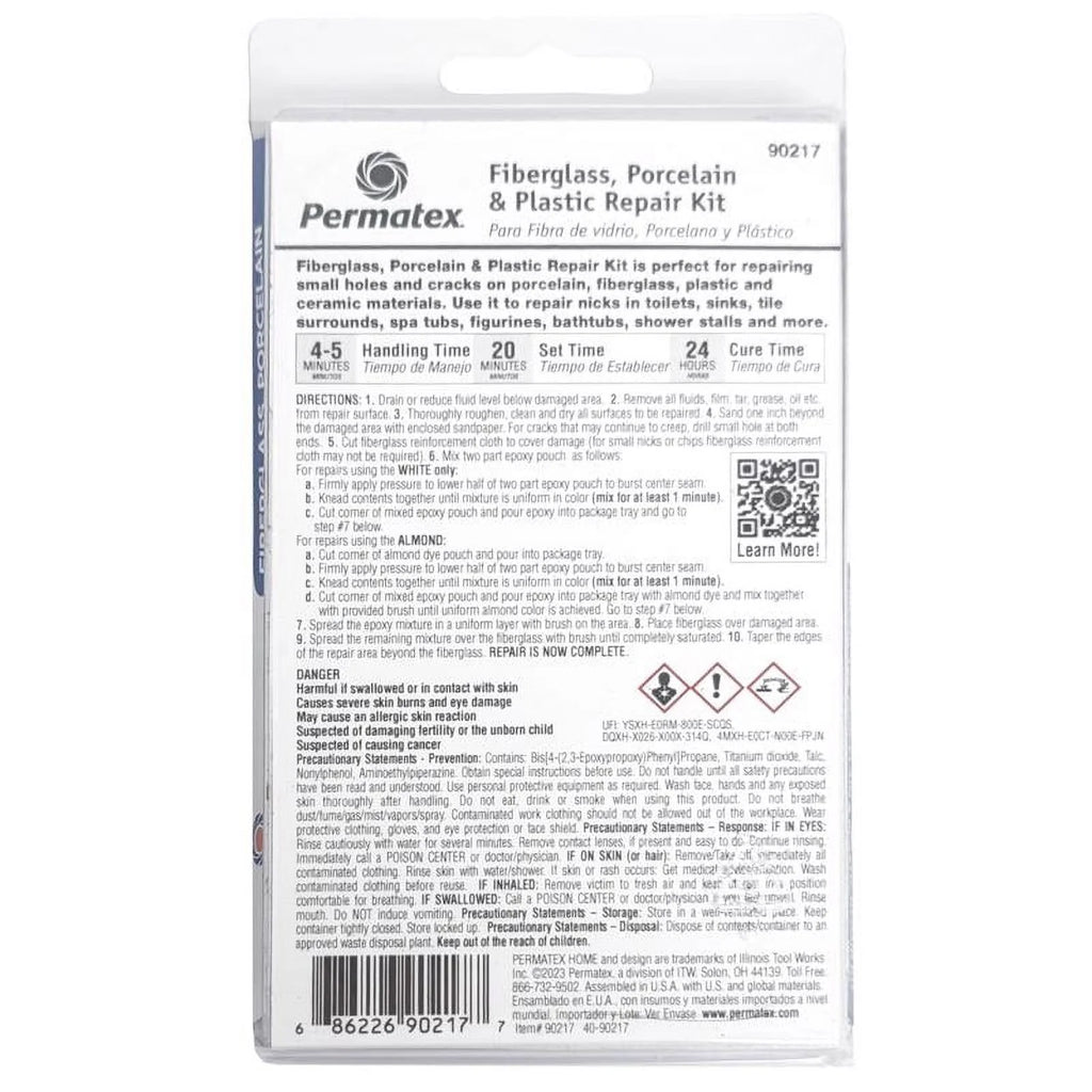 1.06 Oz. Fiberglass, Porcelain & Plastic Epoxy Repair Kit U6189