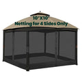Black 10' x 10' 4-Panel Mosquito Netting with Zippers N390042