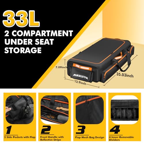 Black Under Seat Storage Bag with 4 Detachable Inner Dividers Q7205